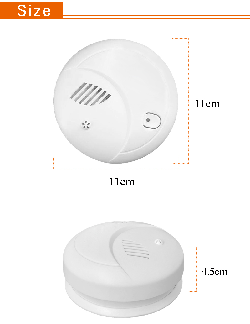 Fire Smoke Detector and Thermal Temperature Sensor Alarm Combination Home Independent or Wireless